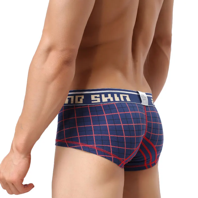 6Pcs/Lot Men's Plaid Underwear Breathable Bulge Pouch Boxers Wholesale Fashion Mens Boxer Shorts Trunks Classic Underpants New