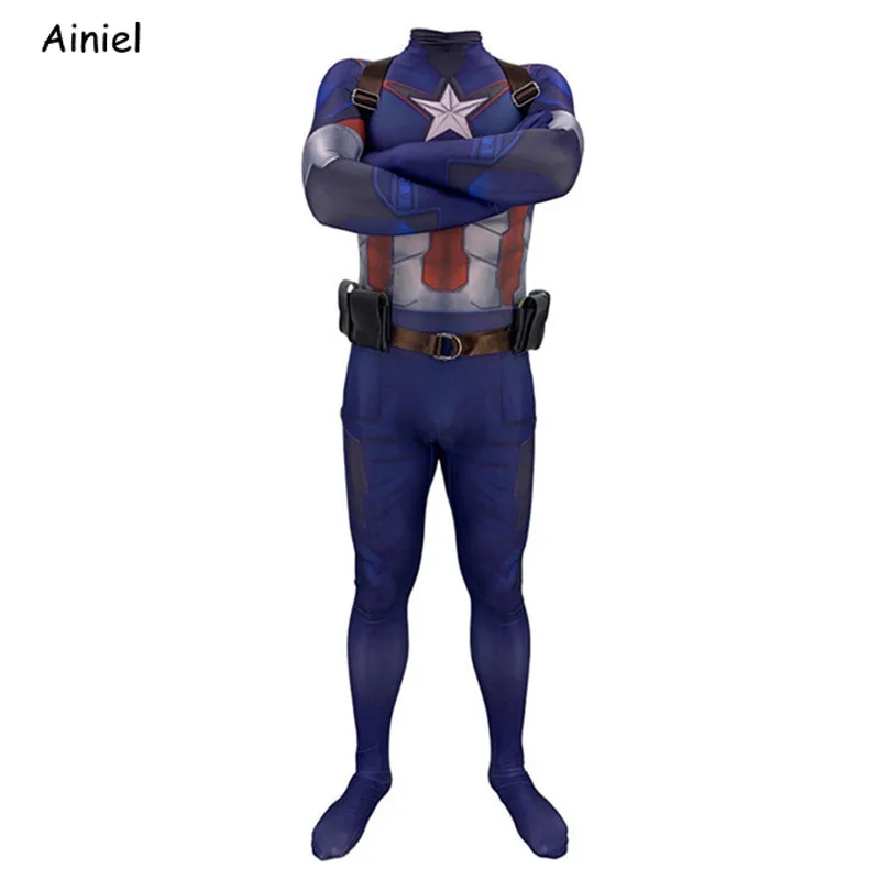 Новейшие костюмы для косплея Endgame Captain America лайкра спандекс Zentai боди костюм