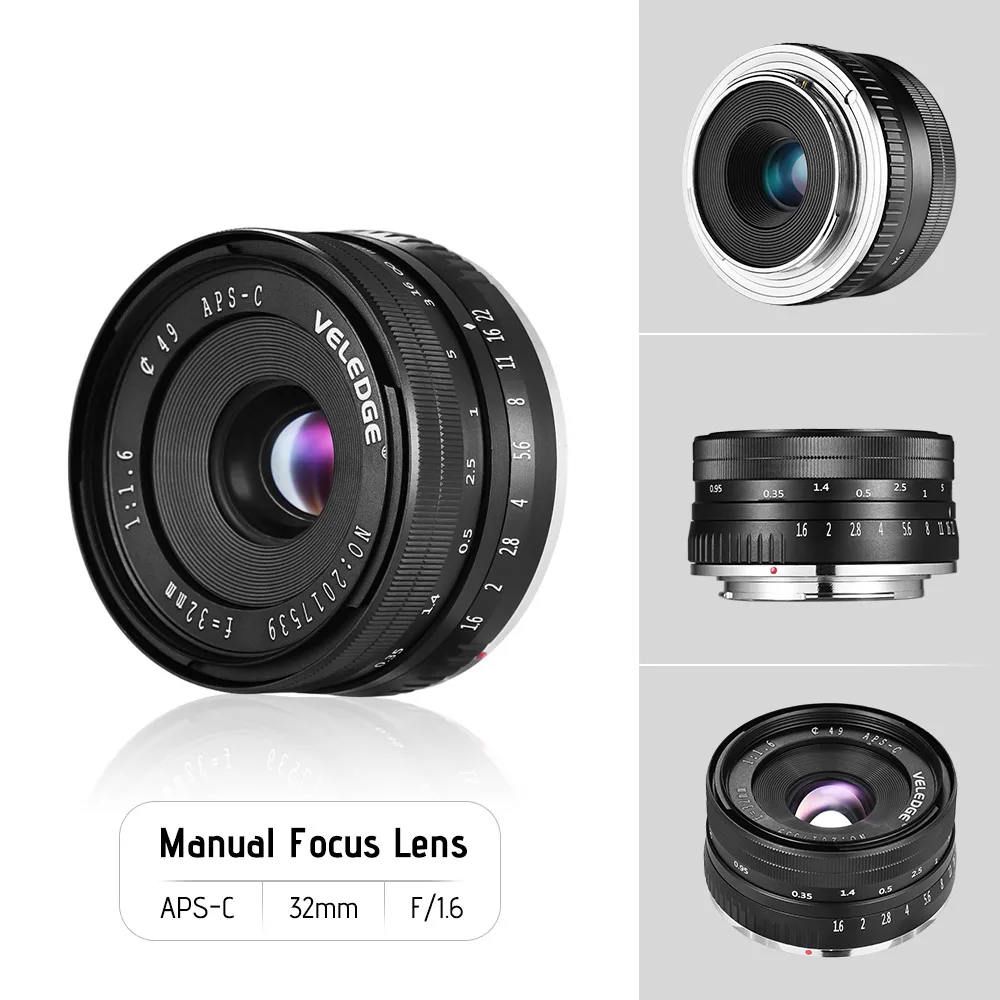 Andoer 32 мм F/1 6 ручная Фокусирующая линза с большой диафрагмой для Sony NEX 3 3N 5 5T 5R 7 A5000