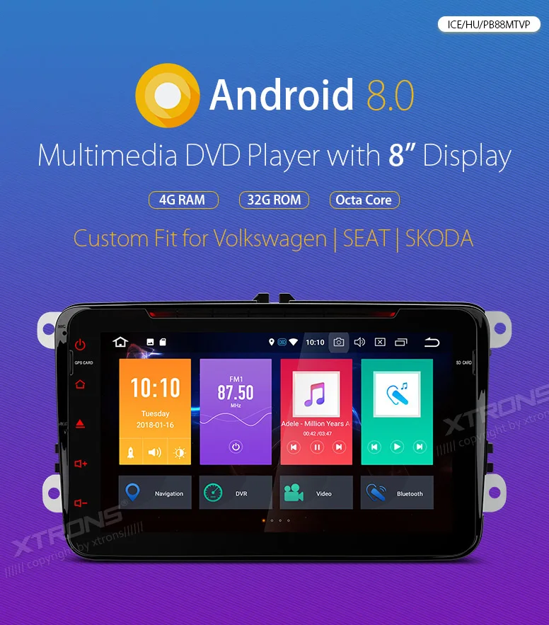 8 ''android 8,0 Octa Core DVD плеер автомобиля gps радио для VW Volkswagen Bora Гольф плюс Passat CC Touran Vento сиденье Skoda