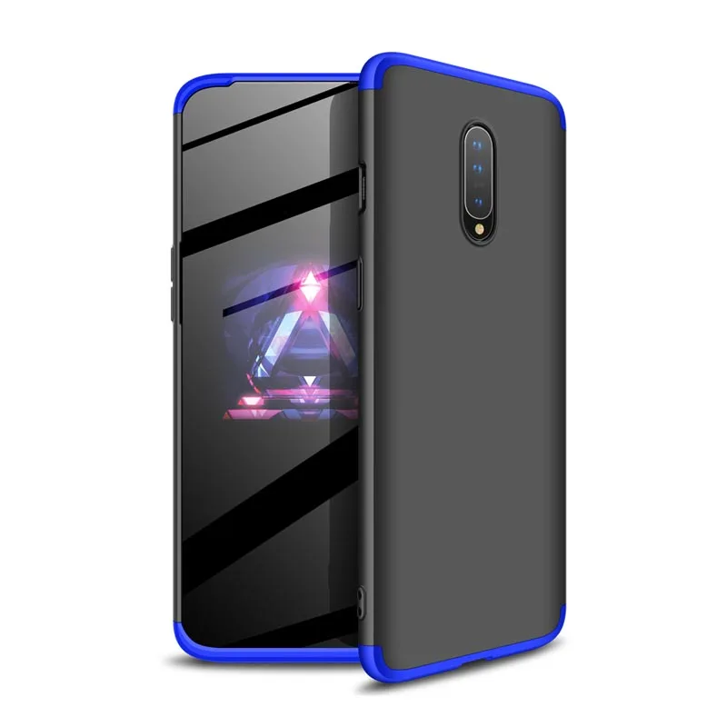 Blue Black Blue Для OnePlus 7 Pro 6 6 T One Plus 7 5 5 T чехол для телефона Роскошный чехол полностью защищающий телефон матовый 3 в 1 шт. Жесткий Чехол для задней панели Fundas Coque - Цвет: Blue Black Blue