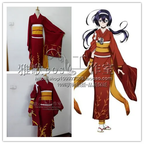 Кимоно бродячие псы Kyoka Izumi костюм для косплея с черным бантом 11|cosplay costume|kimono