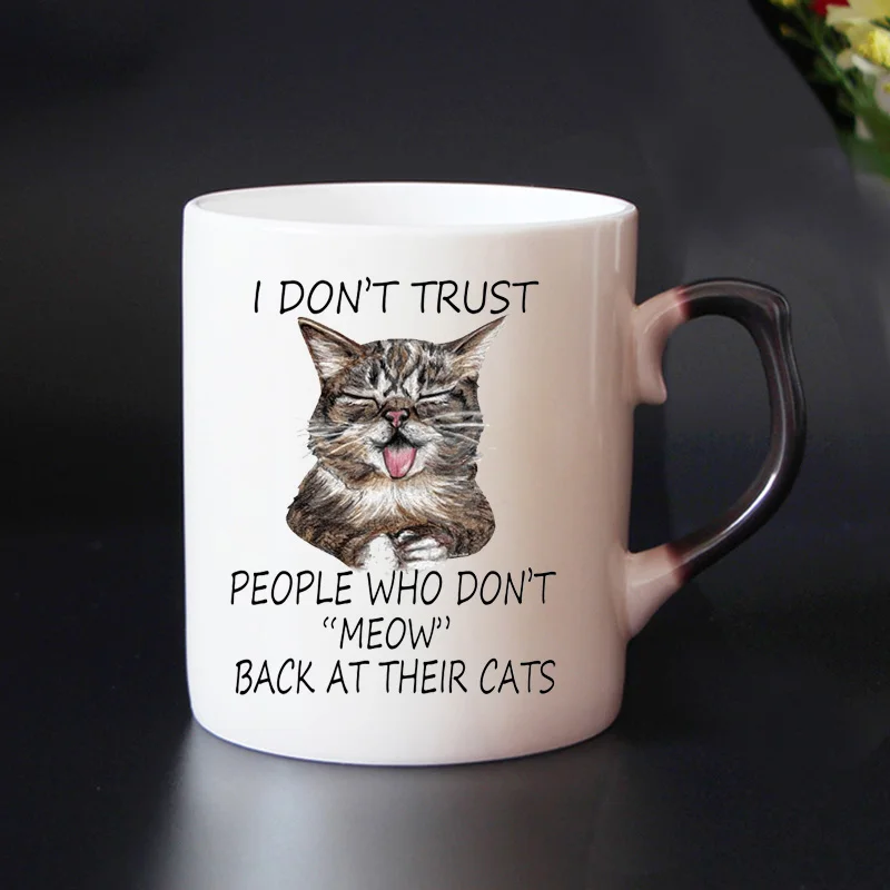 Бесплатная доставка кофейные кружки с милой кошкой меняющие цвет