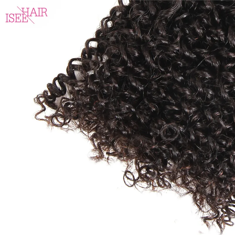ISee Малайзии Девы волос странный вьющиеся необработанные Человеческие волосы Weave