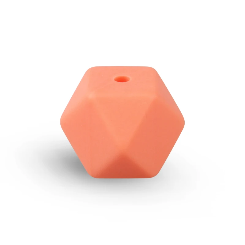 61-Salmon Orange Keep& Grow 14 мм 10 штук силиконовые шестигранные шарики пищевой силиконовый для детей для прорезывания зубов бусины жевательная соска цепи Детские трофеи - Цвет: 61-Salmon Orange