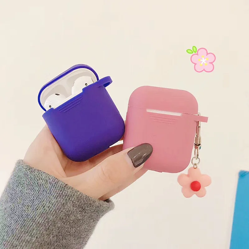 Цветок кулон мягкий силиконовый наушник чехол для apple airpods зарядная коробка Bluetooth беспроводные наушники защитный чехол сумка