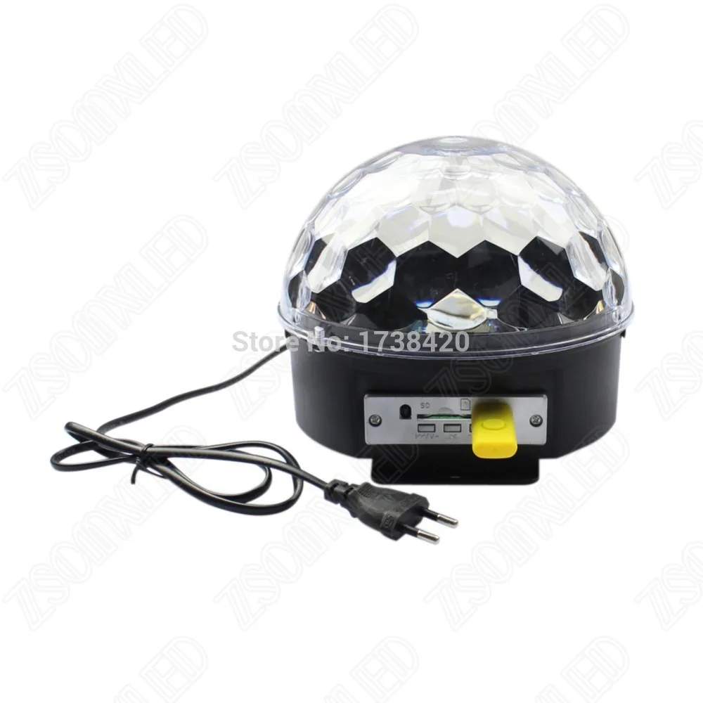 Бесплатная доставка 6 Вт * 3 музыкальный Хрустальный волшебный шар RGB DMX