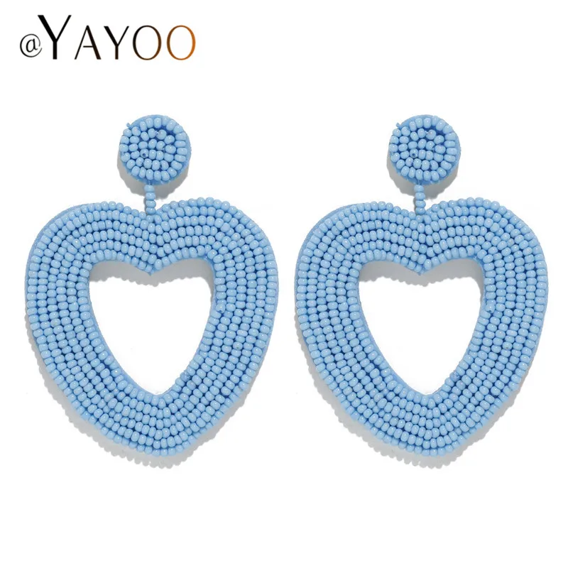 Синие серьги капли для женщин массивные в форме сердца модные ювелирные изделия