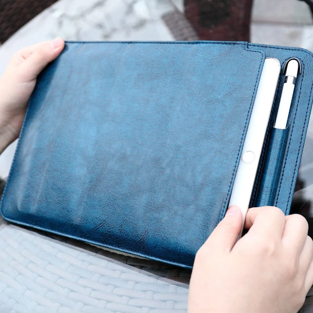 Улучшенный кожаный чехол для iPad Pro 10,5 Чехол для iPad Pro 9,7 рукав сумка с карандашом держатель мягкий складной чехол