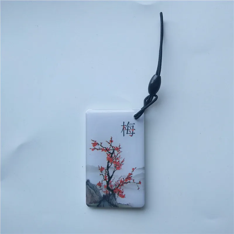 Plum blossom 1 шт., китайский стиль, 125 кГц, RFID EM4100, брелки для ключей, жетоны, брелки, брелок, ID карта, только для чтения, контроль доступа, RFID карта - Цвет: Plum blossom