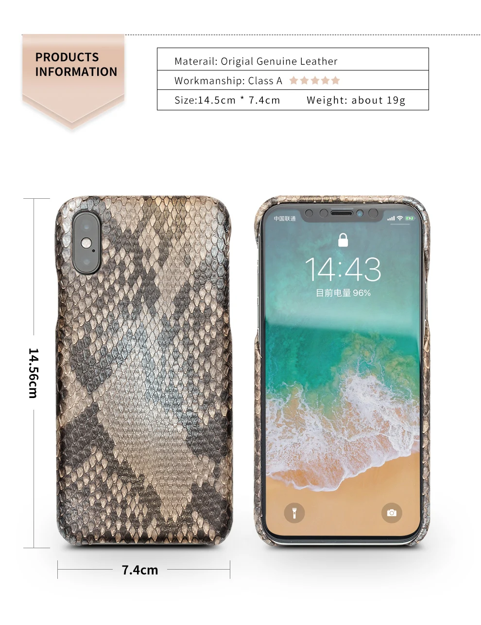 QIALINO роскошный изготовленный на заказ чехол из натуральной кожи питона для iPhone X Ультратонкий чехол для телефона для iPhone X для 5,8 дюймов