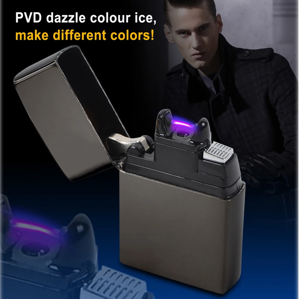 Хит продаж 10 шт. в партии мужские дуговые зажигалки металлические USB