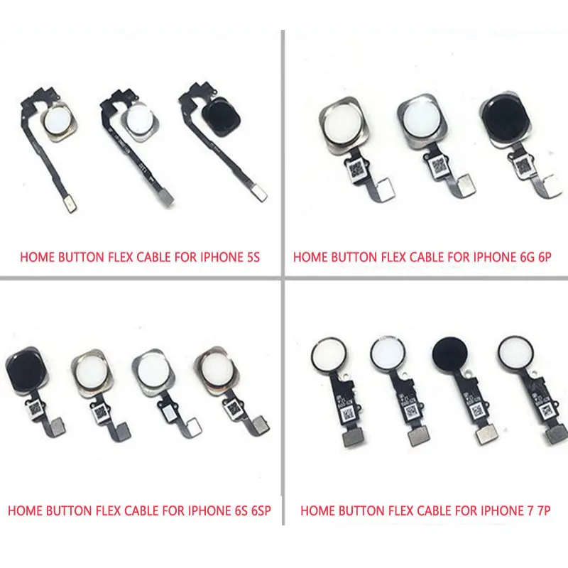 RYKKZ 10pcs Home Button Flex Cable for iPhone 6 4.7'' 6G 6S Plus 5S Menu Sensor Replacement Parts | Мобильные телефоны и