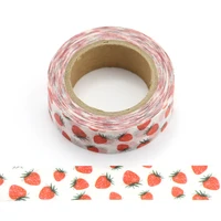 1pcs cute kawaii strawberry decorative adhesive tape washi tape masking tape