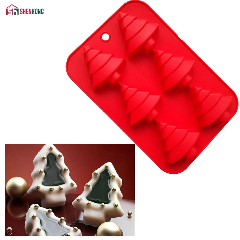 SHENHONG Рождественская елка 3D форма Cedar силиконовая для торта мусса шоколадных