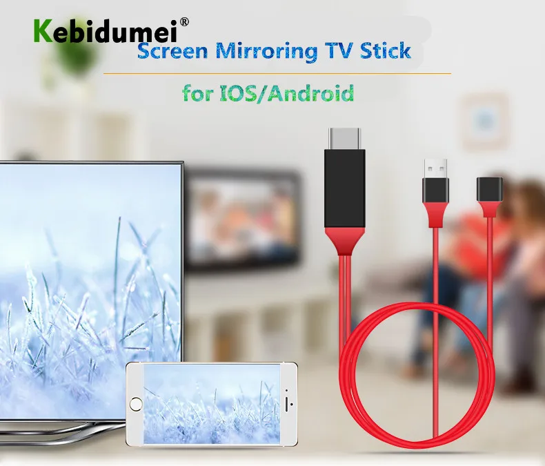 Kebidumei HD 1080P USB мама к мужчине с мощность 1 м проводной ТВ стик зеркального экрана