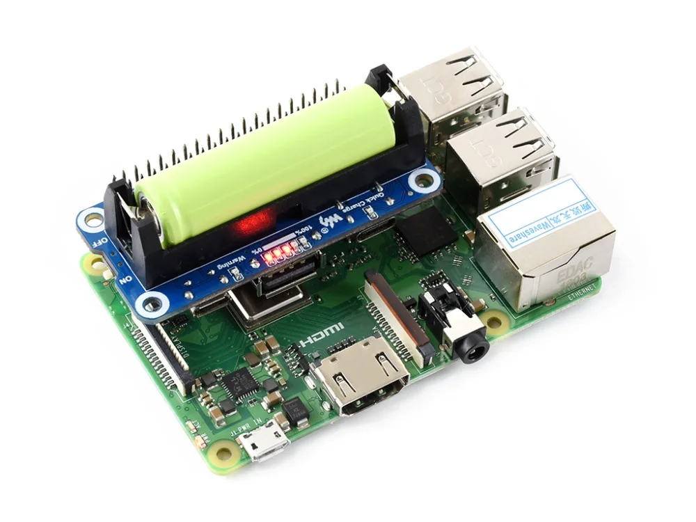 Waveshare литий-ионная батарея шляпа для Raspberry Pi 5 в регулируемый выход двунаправленный Быстрая зарядка интегрирует SW6106 power bank чип