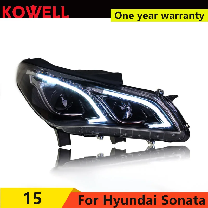 KOWELL автомобильный Стайлинг для Sonata 9 светодиодный головной светильник s Angel eye светодиодный DRL передний светильник Биксеноновая линза ксеноновая HID комплект
