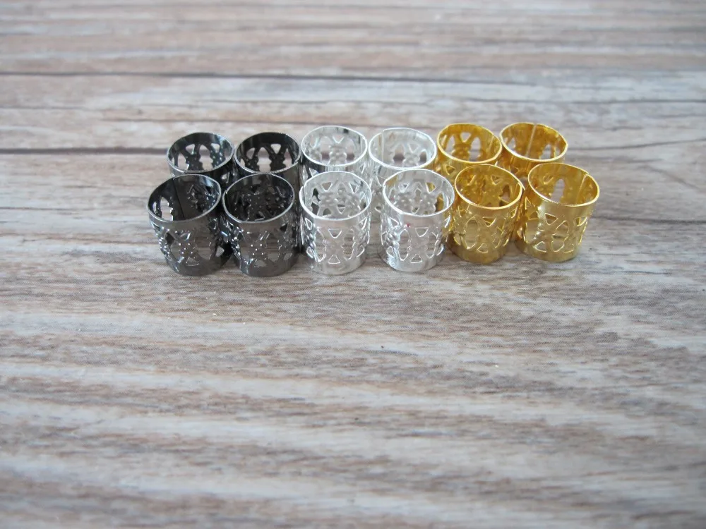 100 черный золотой серебряный смешанный цвет дредлока бусины Регулируемая