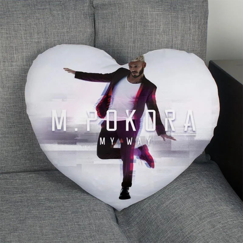 Custom M. Pokora сердце Форма Наволочка на молнии наволочка свадебные туфли для дома или