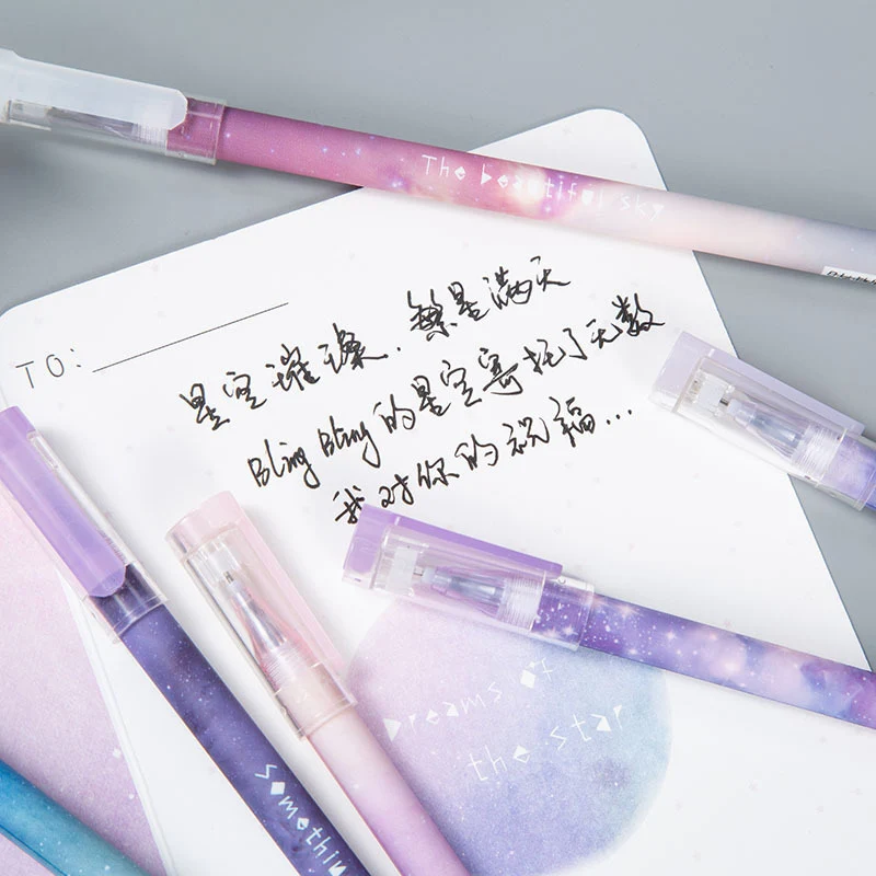 6 шт./кор. милые Звездные ручки обычные Kawaii Universe гелевые для детей Подарки