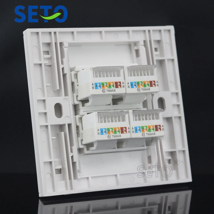 SeTo 86 Тип четыре порта RJ45 Cat5e сетевая Lan панель настенная пластина розетка Keystone