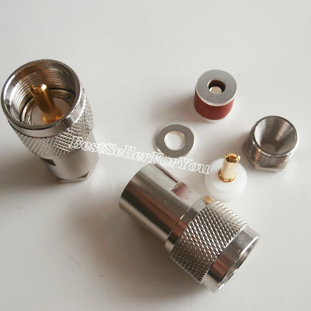 10 шт. зажим для штекера UHF PL259 RG58 RG400 RG142 LMR195 прямой RF разъем coax|clamp connector|clamps forclamping