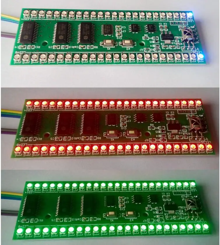 RGB MCU регулируемый дисплей узор 24 светодиодный VU индикатор уровня
