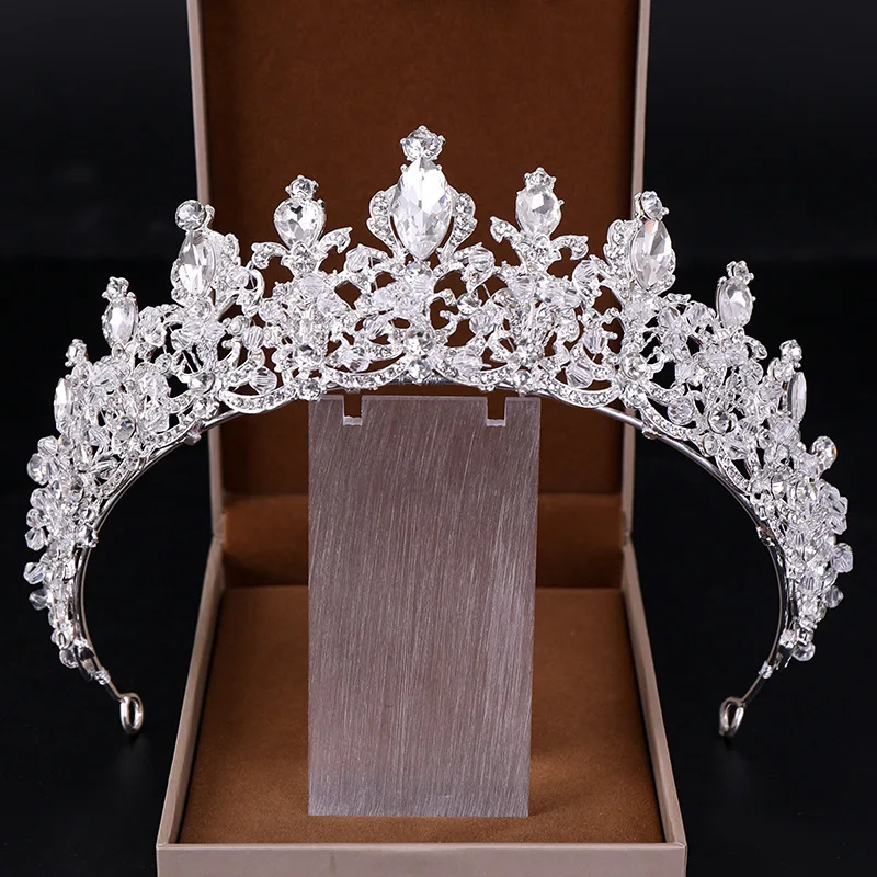 Горный хрусталь короны и диадемы свадебная диадема невесты queen Корона, украшенная стразами Свадебные украшения для волос головы украшения