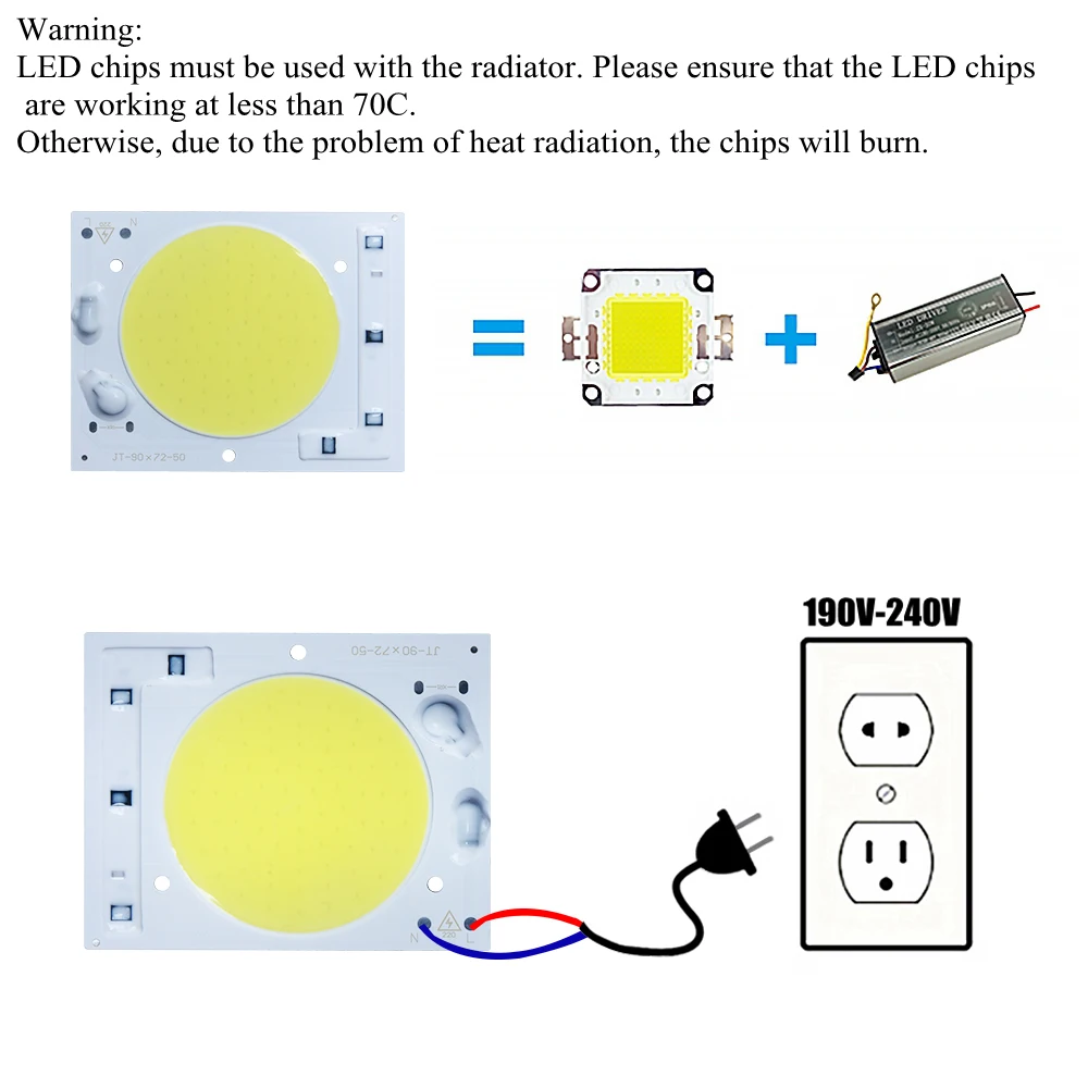 COB чип со светодиодной подсветкой 220 V 24 W 35 W 50 W умная ИС(интеграционная схема) не нужен драйвер светодиодный лампы ламповый диод набор «сделай сам» для Y27 Y32, прожектор, точечный светильник, теплый белый свет