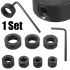 Стопорные хомуты для сверл 3-12 мм, 7 шт. + позиционер для скрепок Набор шестигранных ключей прочное кольцо для деревообработки