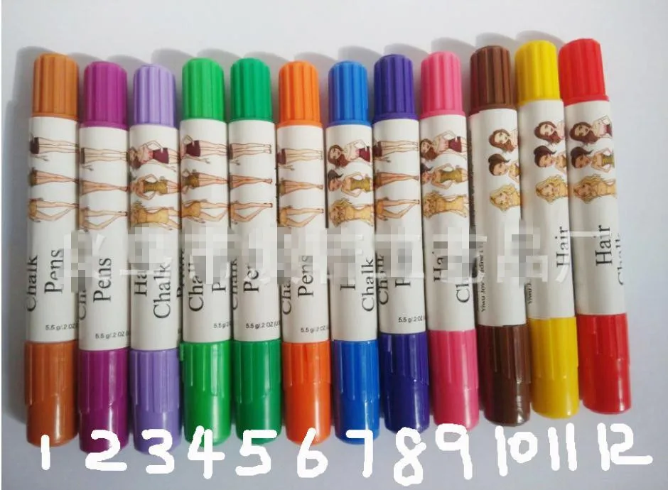 1 piece 2015 new temporary hair cream DYE color chalk crayon pen 12 COLORS wholesale beauty paint free shipping/H319 | Красота и