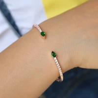 hot stylish european france usa women girls rose gold color cz crystal rhinestone bangle charm bracelet for women jewelry gift