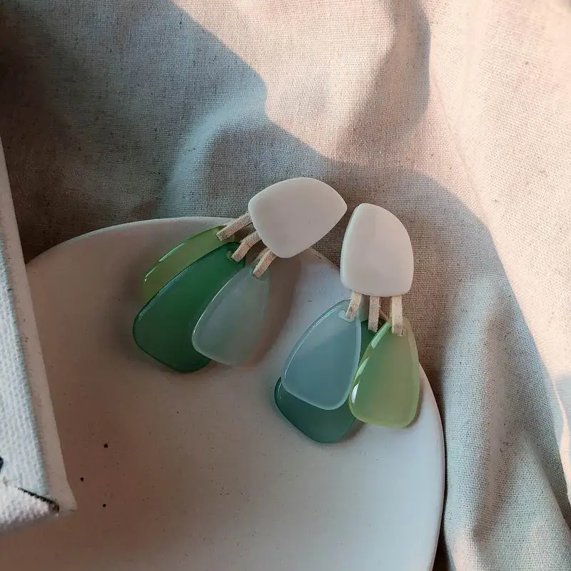 

Big Resin Drop Dangle Earrings For Women New Handmade Multi Layers Statement Hanging Earrings Party Jewelry