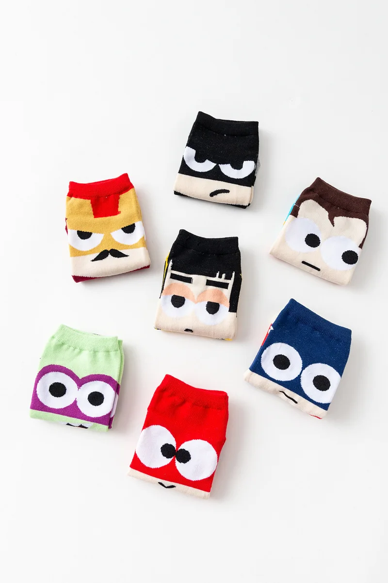 Взрослых Супер Герои лодка носок Bruce Lee Супермена хлопковые носки с рисунком Happy Sock Для мужчин Для женщин рождественские подарки Мстители Сокс