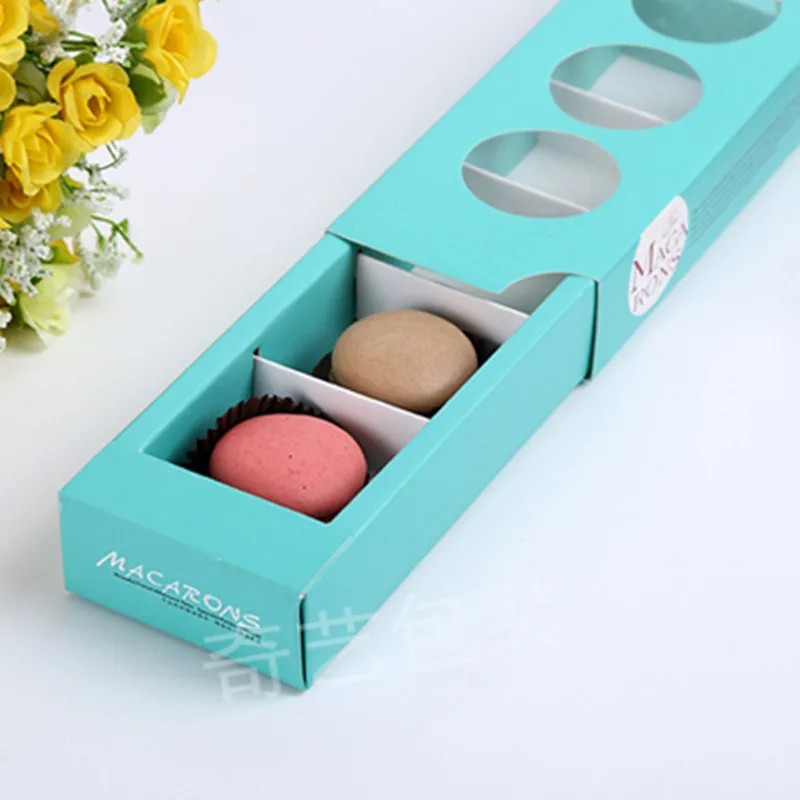 5 слотов коробка макарон зефир шоколада брезент коробки торт конфеты оптом 30 5*7 5*3
