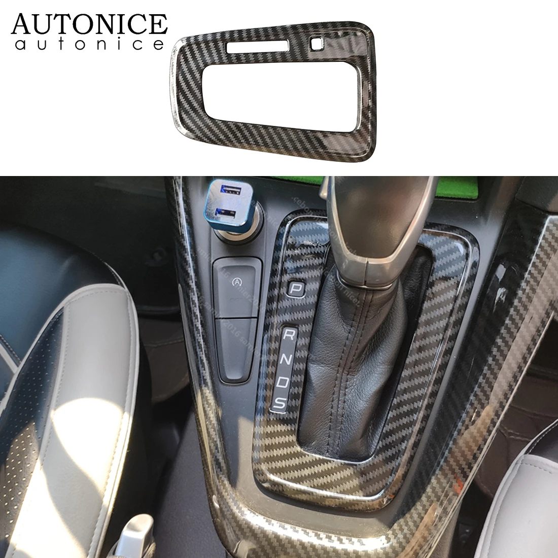 Для Ford Focus MK3 2015 2018 AT LHD углеродное волокно Цвет ABS внутренняя панельная Накладка