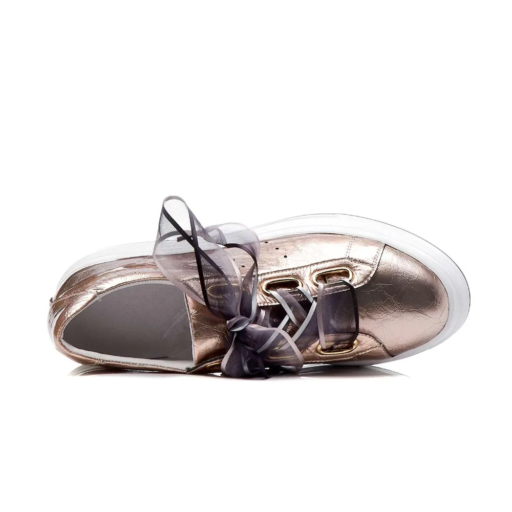 

Vichelo Hot daily wear young girls round toe gorgeous riband lace up sneakers high bottom platofrm women vulcanized shoes L6f6