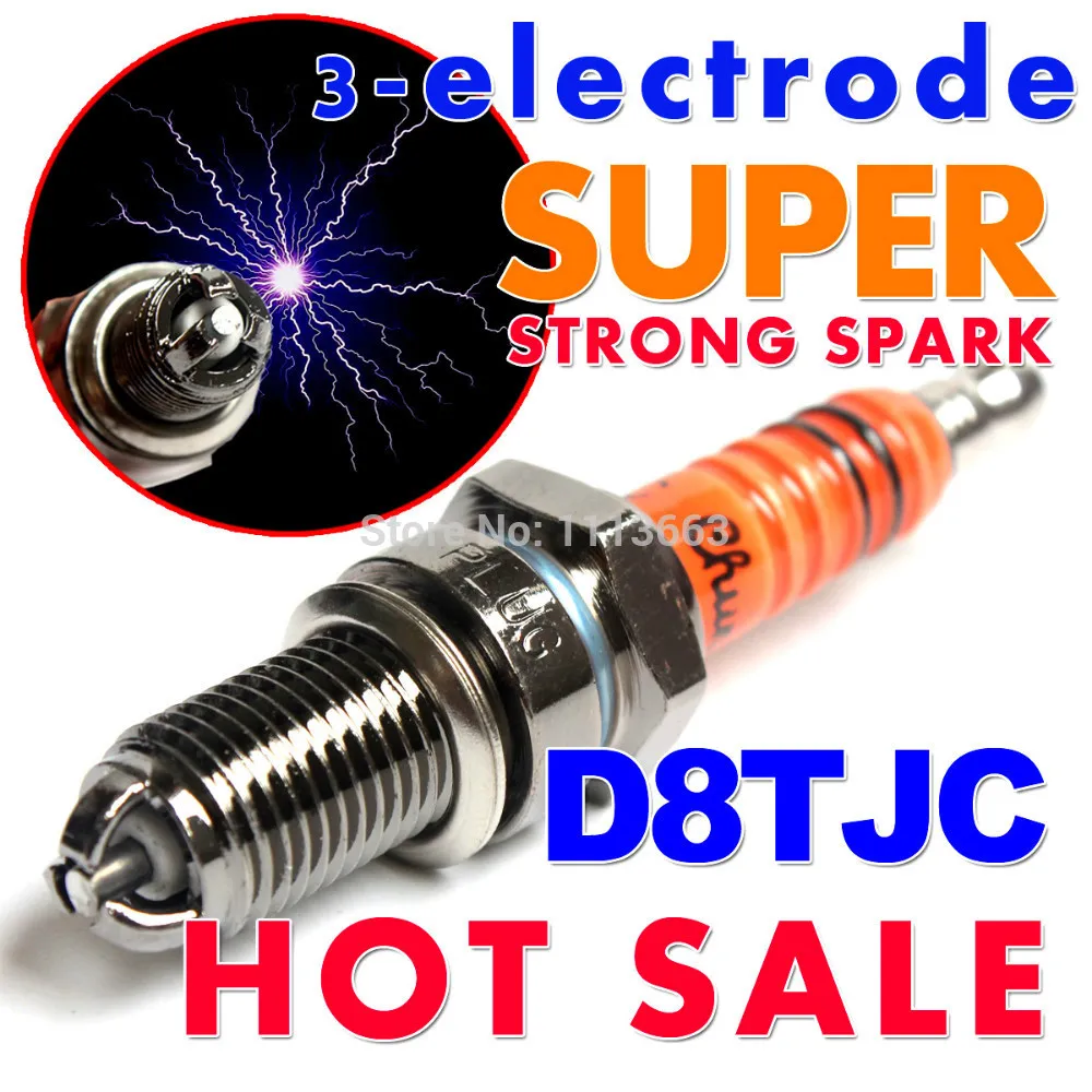 Three-electrode Super D8TC D8TJC Motorcycle Spark Plug 125cc 150cc 200cc 250cc ATV Dirtbike Moped Scooter D8EA D8REA D8RTC | Автомобили и
