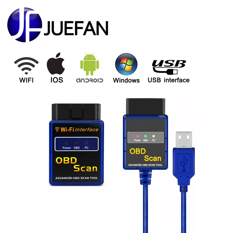 Горячая распродажа! WIFI + usb ELM327 автоматический диагностический сканер