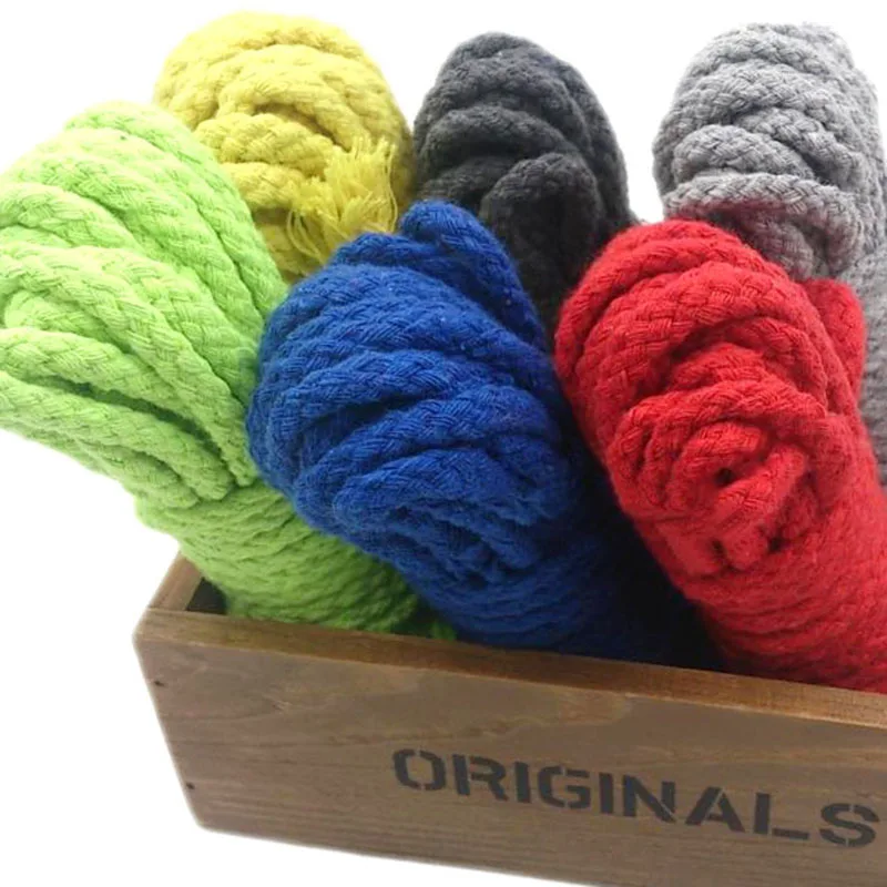 Хит!! 8 мм 20 м/лот тканый хлопковый шнур ручной работы/веревка для аксессуаров DIY