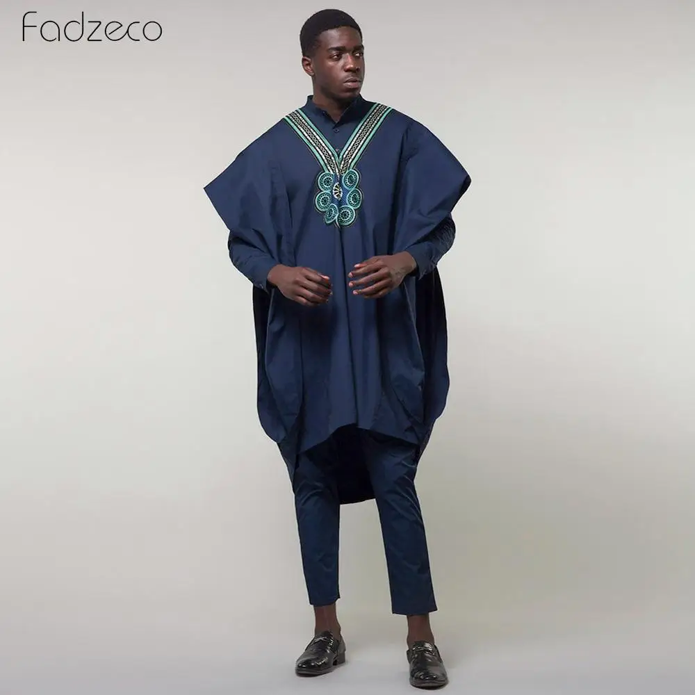 Мужская одежда с вышивкой Дашики Fadzeco комплект из 3 предметов топом рубашкой и