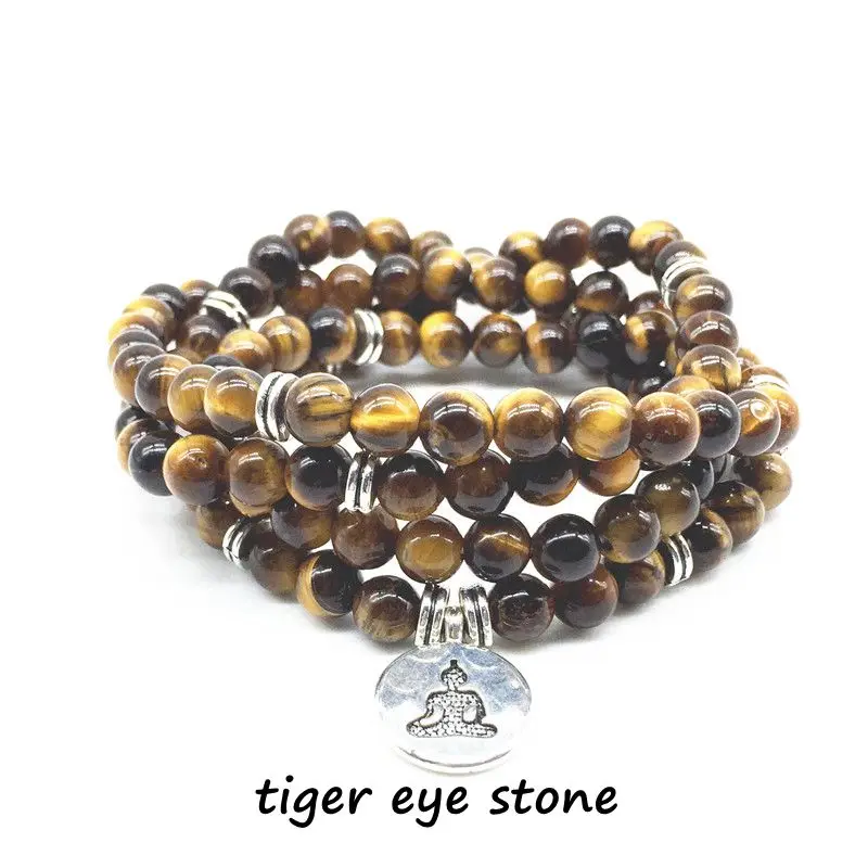 tiger eye Мода мала браслеты женское ожерелье Природный турмалиновый камень бисер эластичный Шарм браслет энергетические ювелирные изделия Золотой металлический цвет - Окраска металла: tiger eye