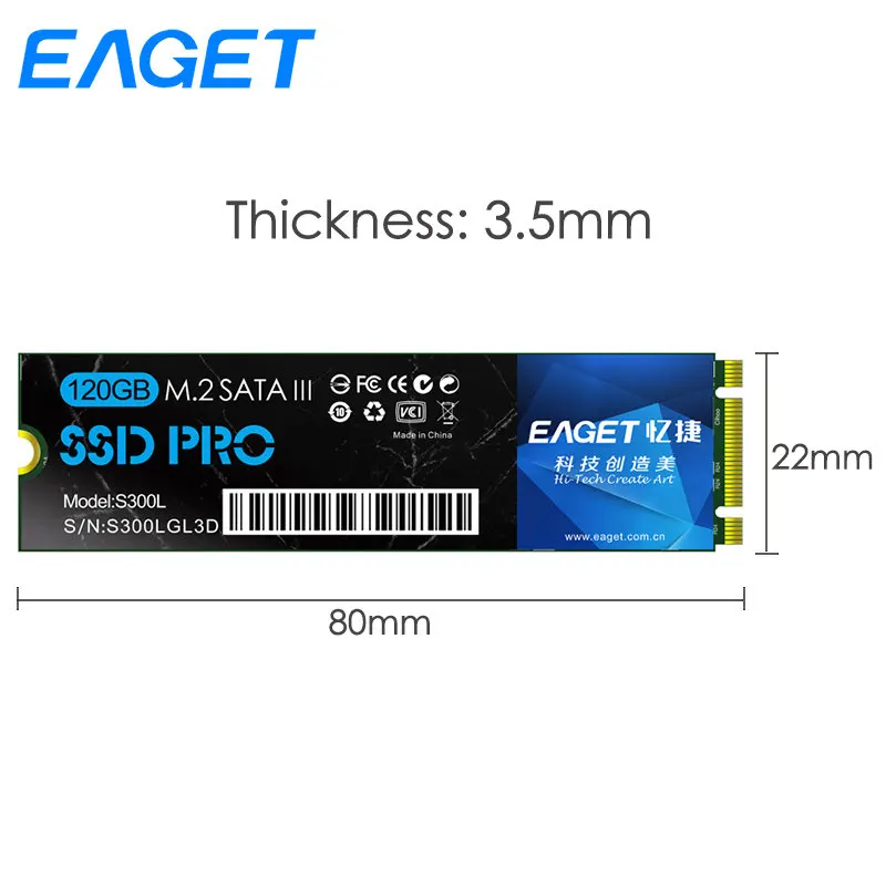 Eaget NGFF M.2 SSD 120 ГБ SATA III Internal Solid State Drive г M2 Дискотека Дуро interno 3 0 HD HDD жесткий диск для