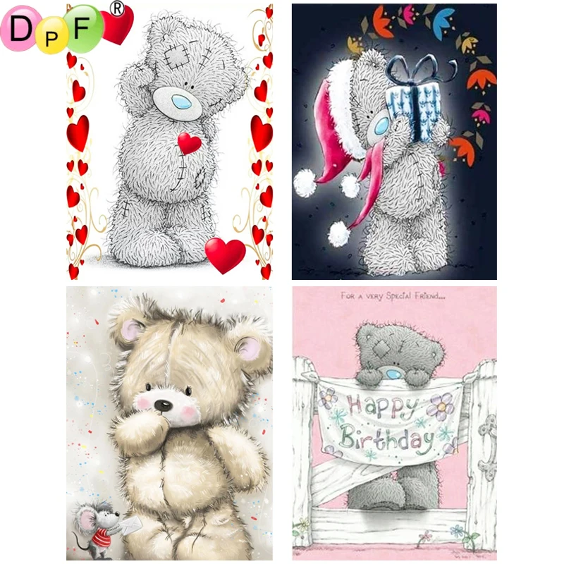 DPF сделай сам 5D полная круглая алмазная живопись Мишка Тедди рассказания