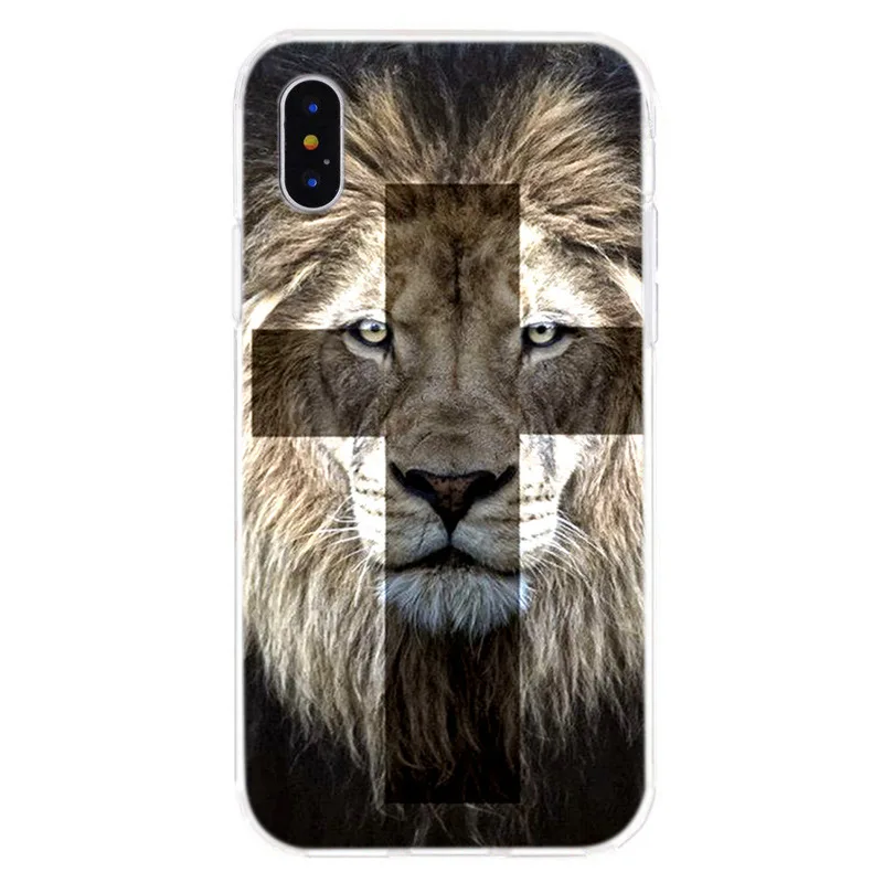 Чехол с изображением животных льва для iPhone 8 7 6 6S Plus XS XR Max черный резиновый мягкий
