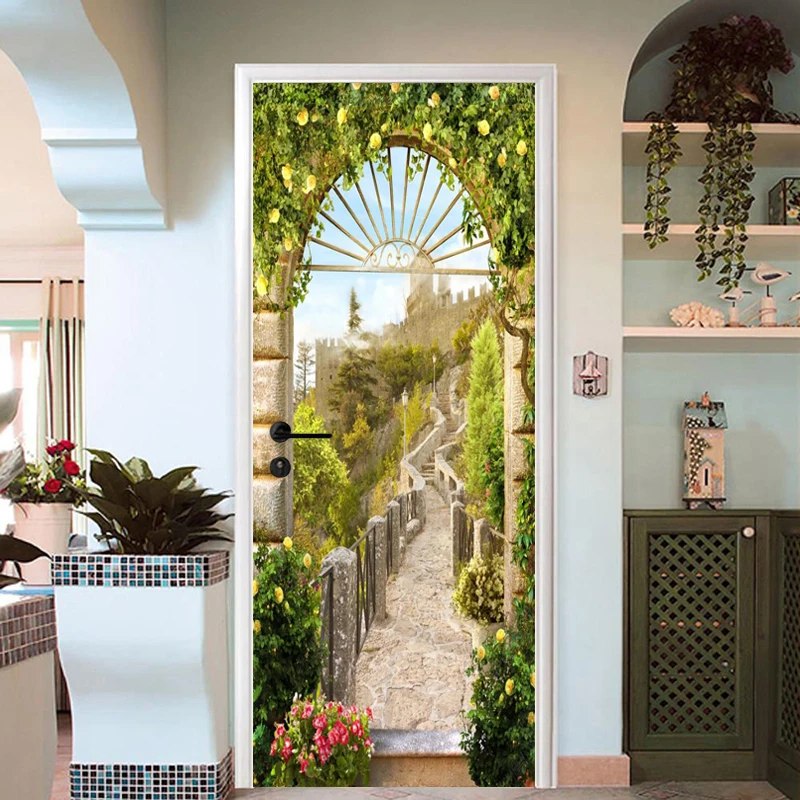 Домашний декор 3D наклейка на дверь красивый пейзаж обои гостиная ресторан