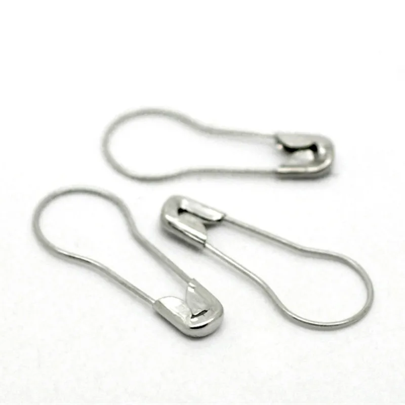 

300Pcs Safety Pins Brooches Silver Tone Flask Alloy Gourd Bulb Shape DIY Crafts Sewing Findings 23x10mm( 7/8"x 3/8")