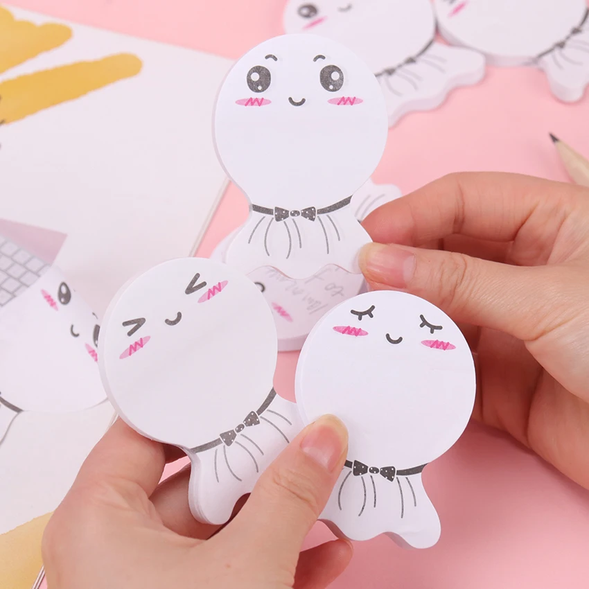 1 шт./50 листов Smile Face Memo Pad Милая клейкая наклейка для заметок бумага этикеток Papeleria