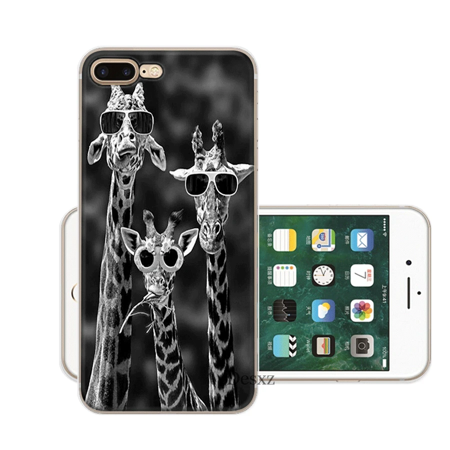 Desxz Giraffes Mobile Phone Case for iPhone 6 6s 7 8 Plus 11 Pro X XS Max 5 5s SE Cover Protection |